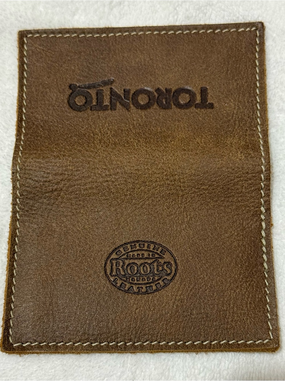 Roots Brown Leather Card Sleeve